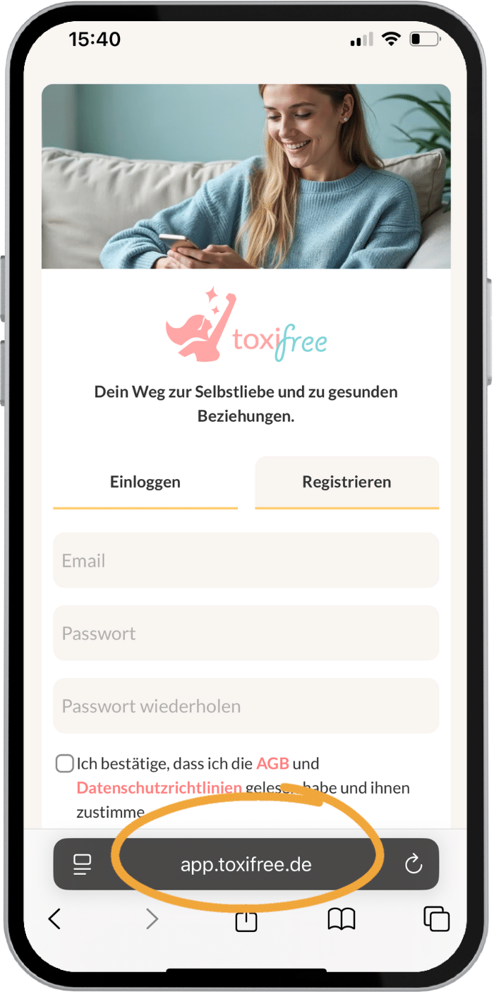 Toxifree App Anmeldung